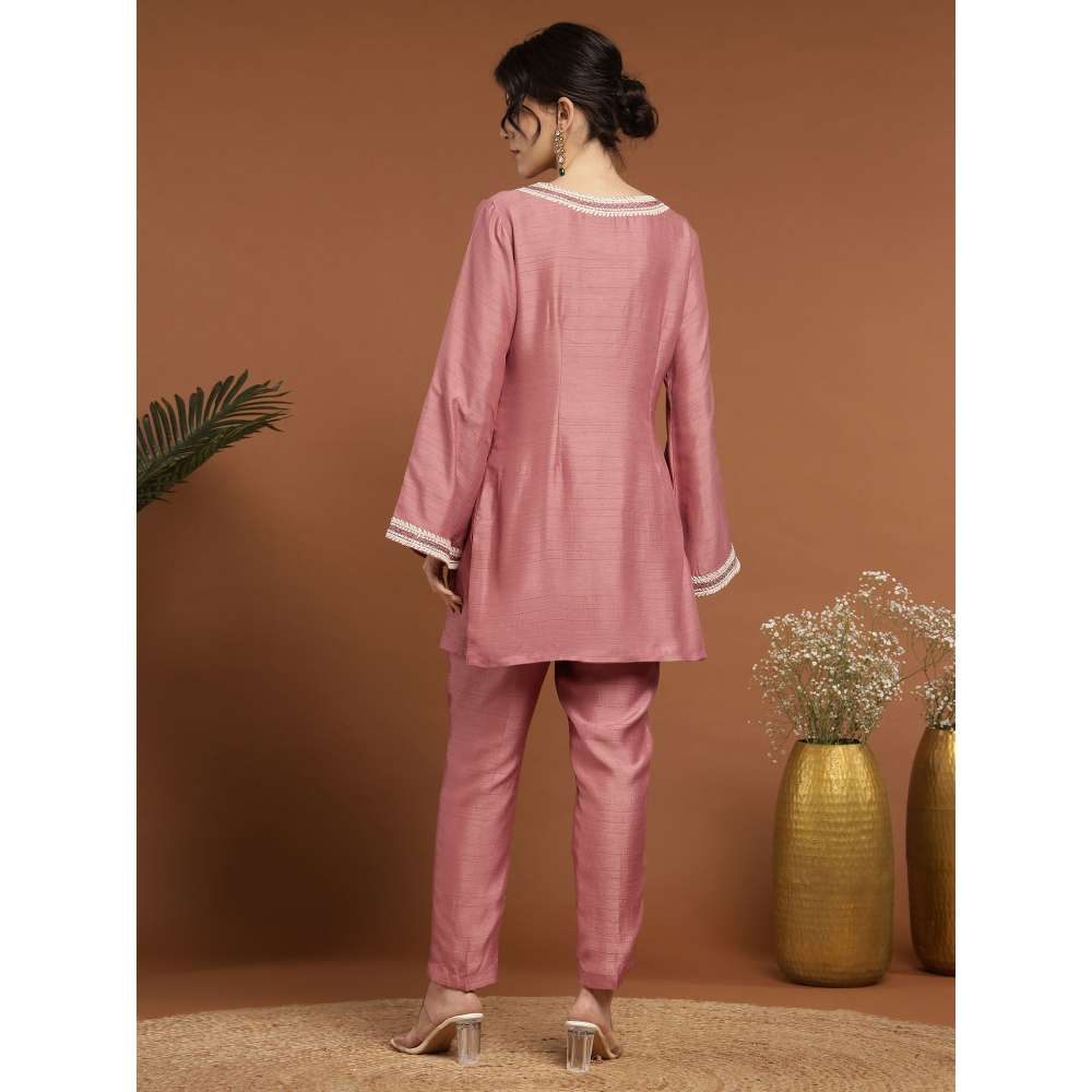 RIRASA Sanatana Silk Pink Kurta with Pants (Set of 2)