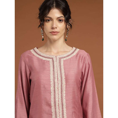 RIRASA Sanatana Silk Pink Kurta with Pants (Set of 2)