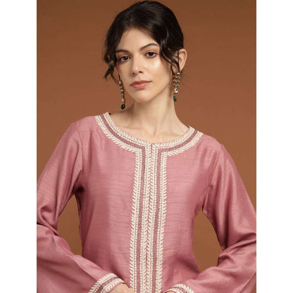 RIRASA Sanatana Silk Pink Kurta with Pants (Set of 2)
