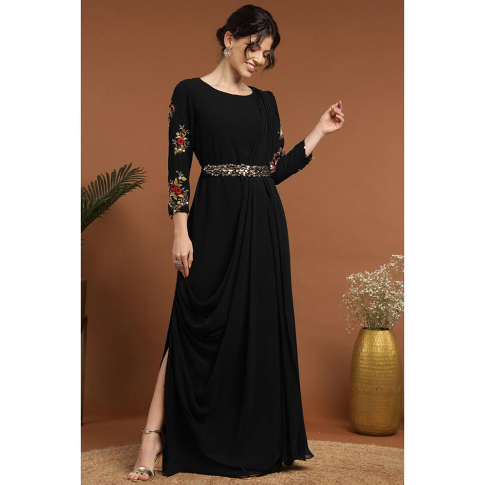 RIRASA Dayanidhi Black Dress And Belt