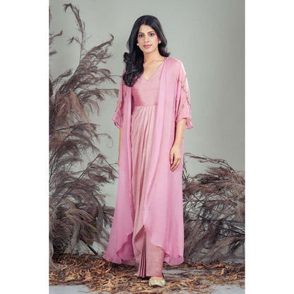RIRASA Swar Pink Dress With Cape