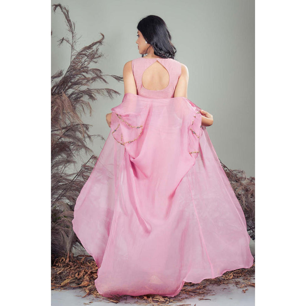 RIRASA Swar Pink Dress With Cape