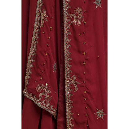 RIRASA Anaya Maroon Anarkali With Dupatta