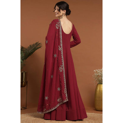 RIRASA Anaya Maroon Anarkali With Dupatta