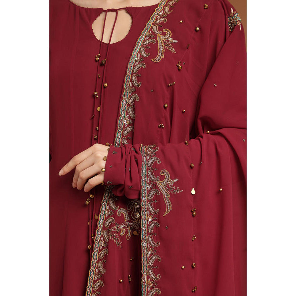 RIRASA Anaya Maroon Anarkali With Dupatta