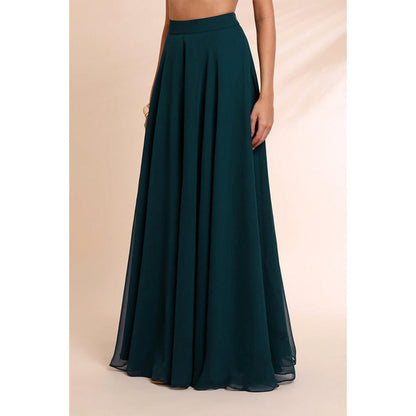 RIRASA Padma Teal Kurta With Sharara And Dupatta