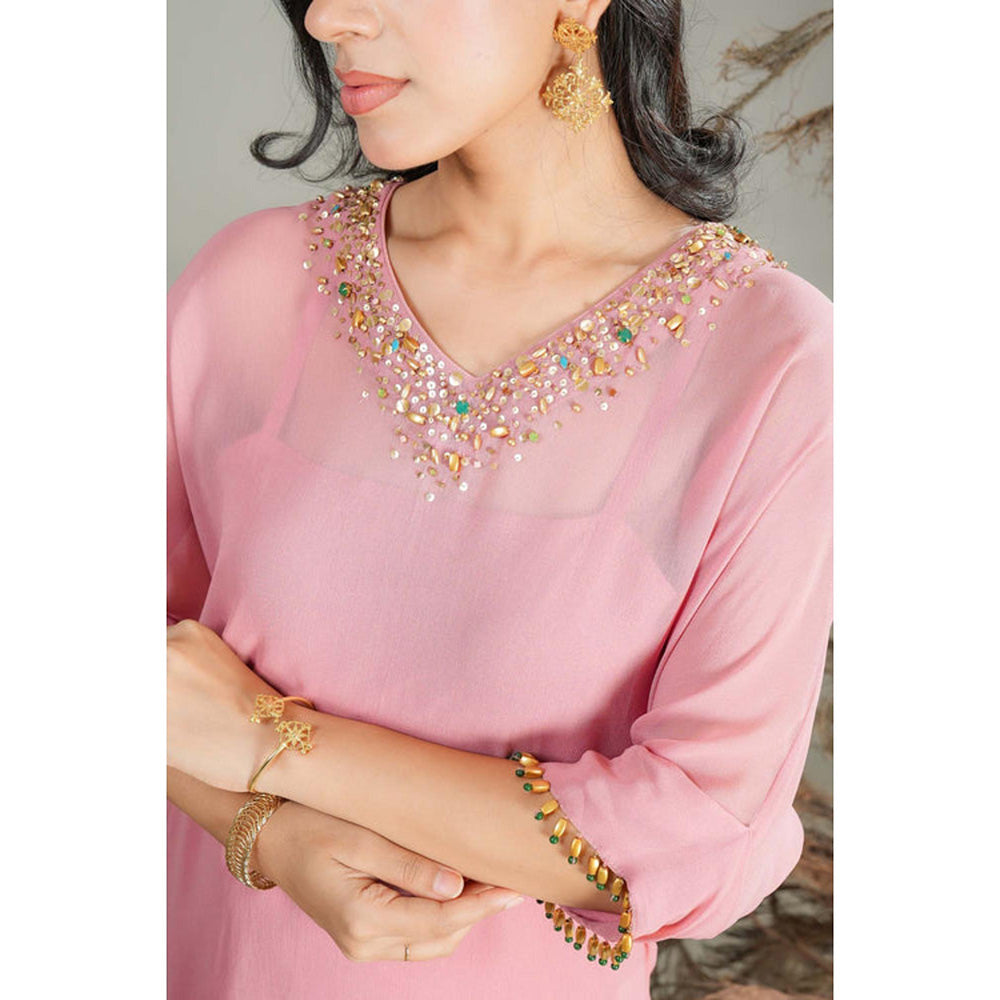 RIRASA Rasika Pink Kurta With Pant And Camisole