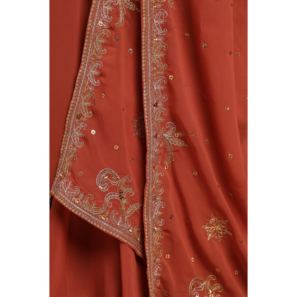 RIRASA Achala Red Anarkali Kurta With Pant And Dupatta