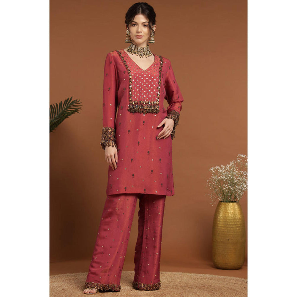RIRASA Shareshhtha Coral Kurta And Pant