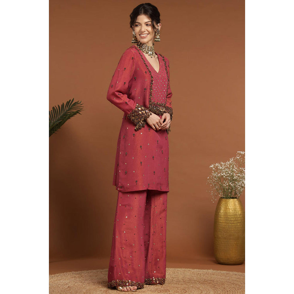 RIRASA Shareshhtha Coral Kurta And Pant
