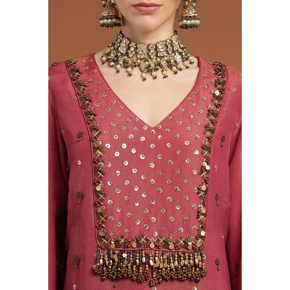 RIRASA Shareshhtha Coral Kurta And Pant