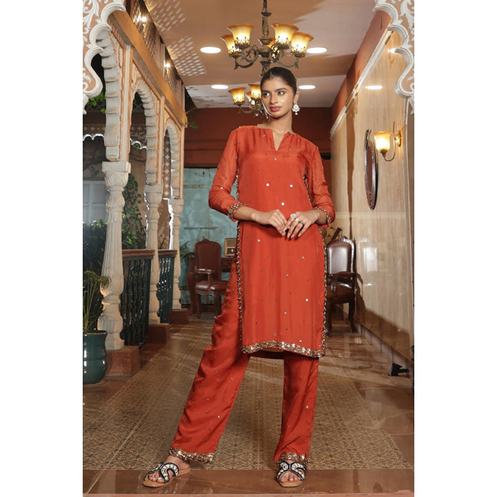 RIRASA Santah Orange Kameez And Pant