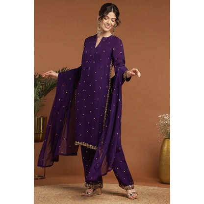 RIRASA Akshara Purple Kameez With Pant And Dupatta