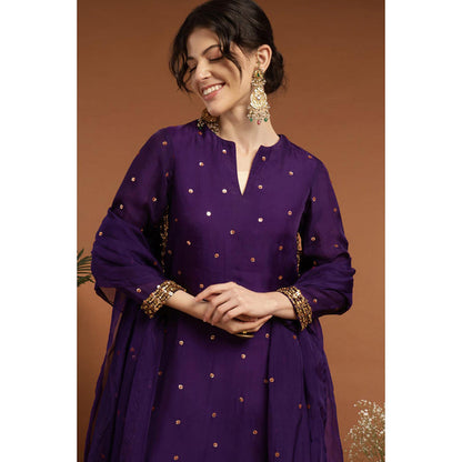 RIRASA Akshara Purple Kameez With Pant And Dupatta