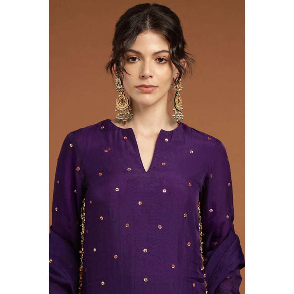RIRASA Akshara Purple Kameez With Pant And Dupatta