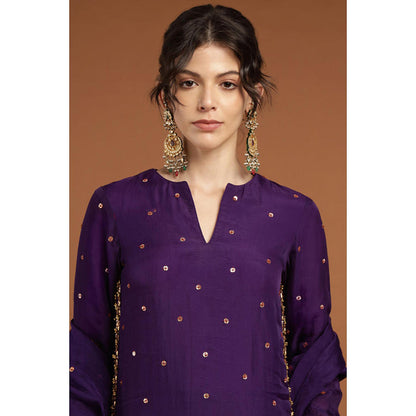 RIRASA Akshara Purple Kameez With Pant And Dupatta