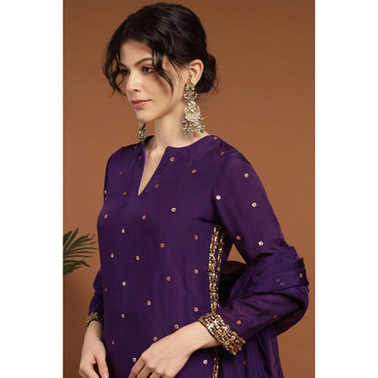 RIRASA Akshara Purple Kameez With Pant And Dupatta