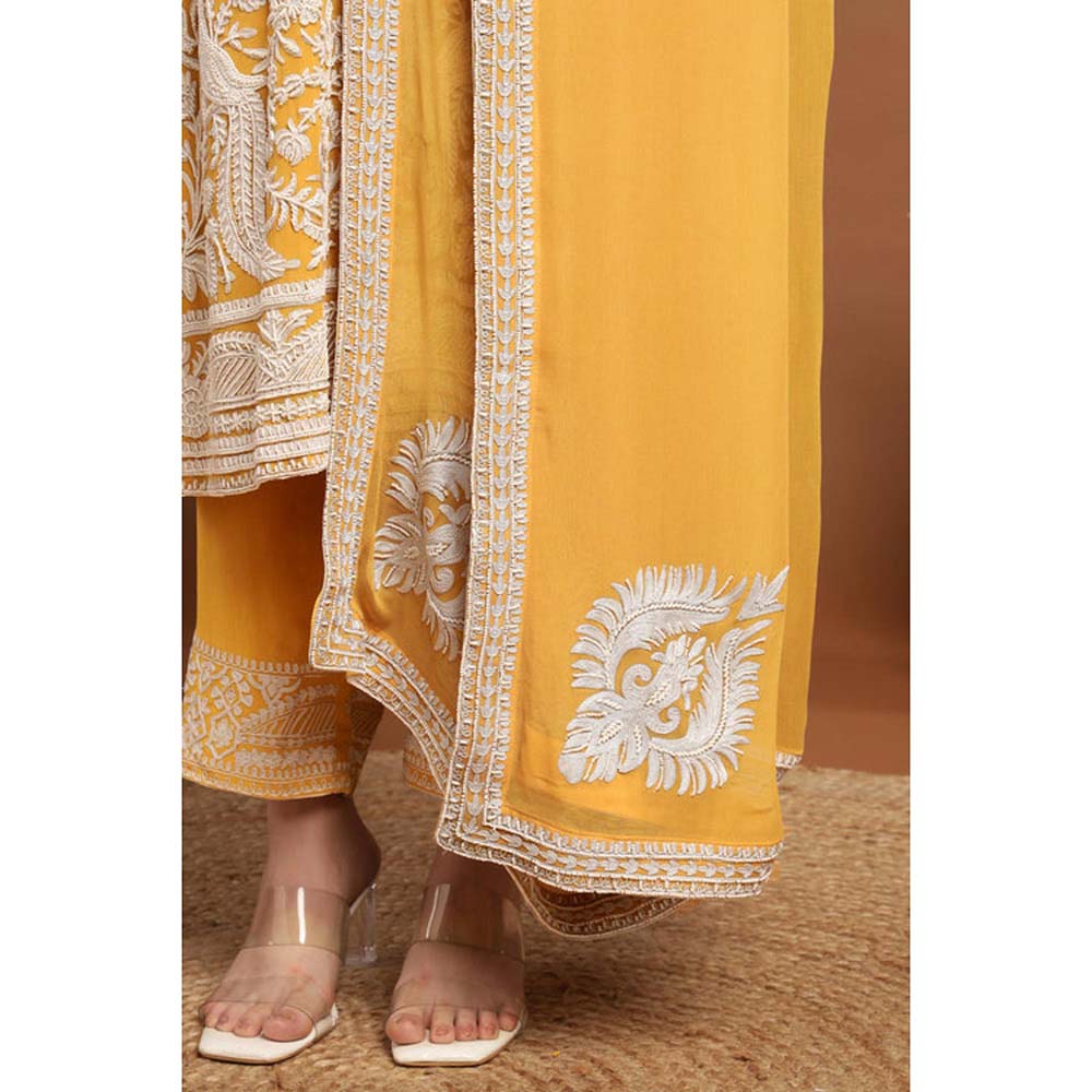 RIRASA Mohish Yellow Kurta With Pant And Dupatta