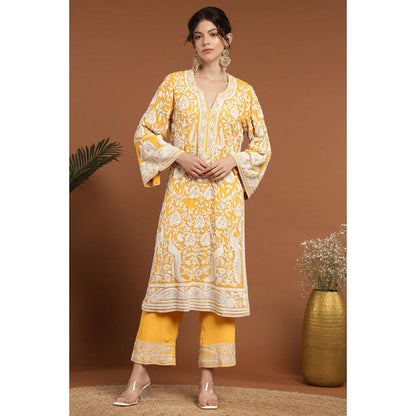 RIRASA Mohish Yellow Kurta With Pant And Dupatta