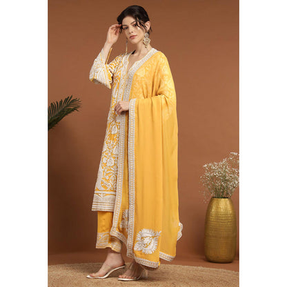 RIRASA Mohish Yellow Kurta With Pant And Dupatta