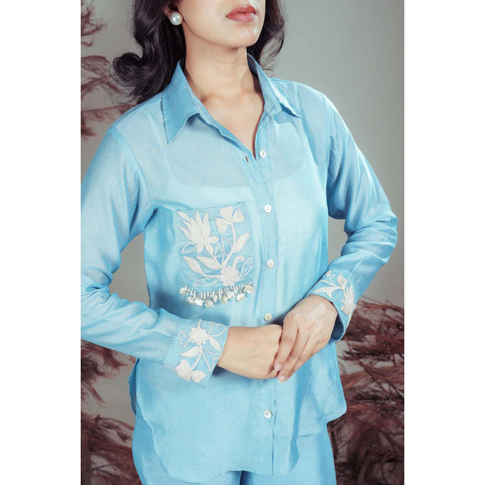 RIRASA Rasamayee Blue Co-Ord Set