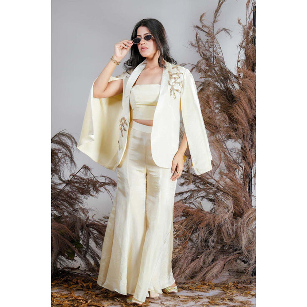 RIRASA Tarana Ivory Top With Pant And Blazer