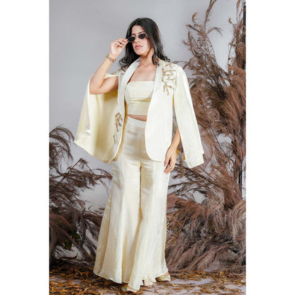 RIRASA Tarana Ivory Top With Pant And Blazer