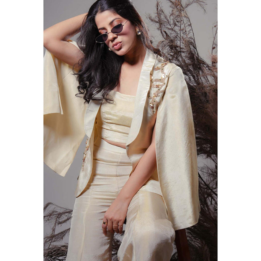 RIRASA Tarana Ivory Top With Pant And Blazer