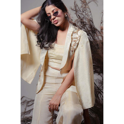 RIRASA Tarana Ivory Top With Pant And Blazer