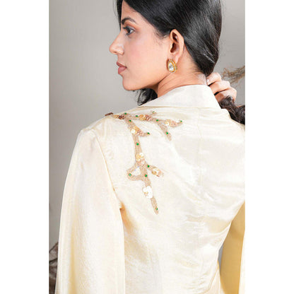 RIRASA Tarana Ivory Top With Pant And Blazer