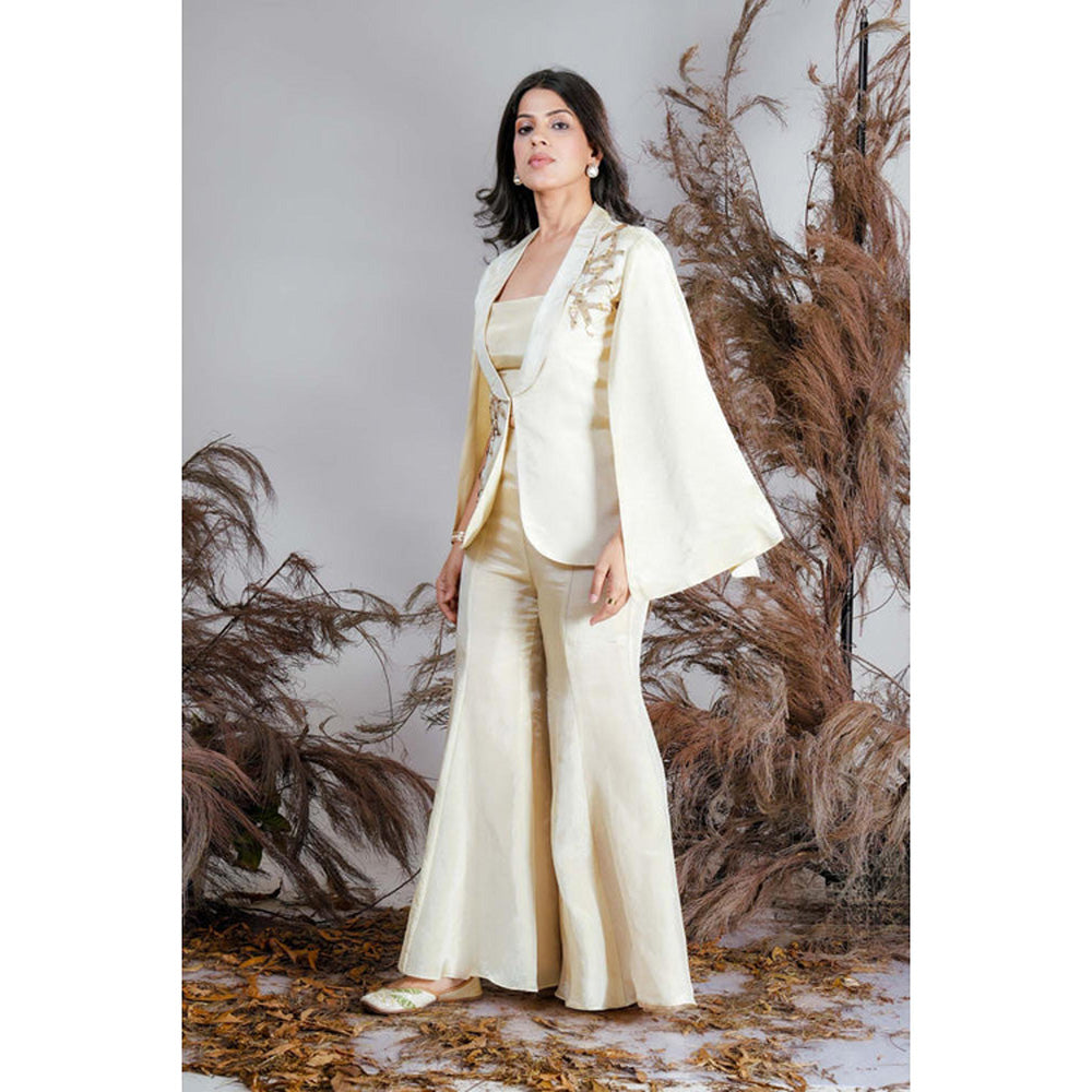RIRASA Tarana Ivory Top With Pant And Blazer
