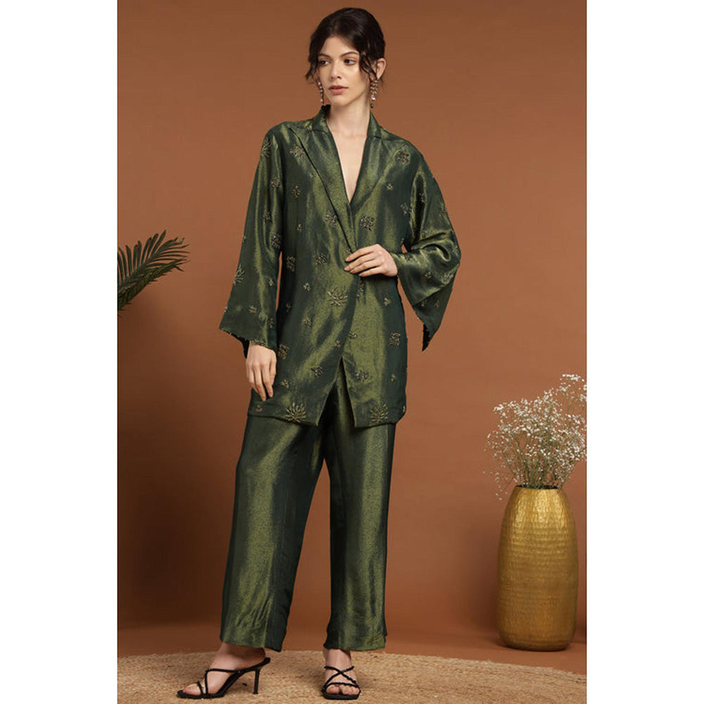 RIRASA Adbhutam Green Pant And Jacket