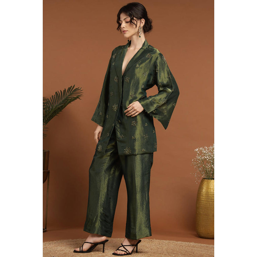 RIRASA Adbhutam Green Pant And Jacket