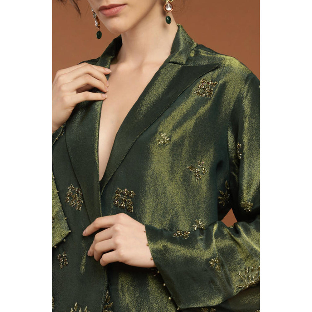 RIRASA Adbhutam Green Pant And Jacket