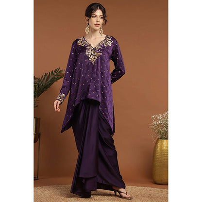 RIRASA Anant Purple Kurta And Dhoti Skirt