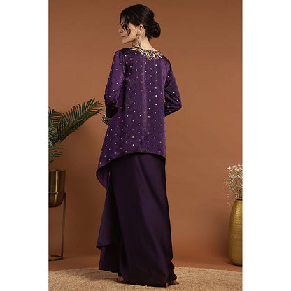 RIRASA Anant Purple Kurta And Dhoti Skirt