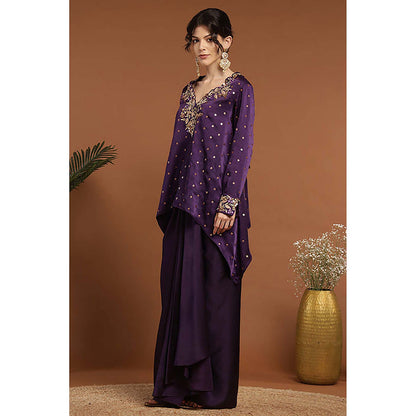 RIRASA Anant Purple Kurta And Dhoti Skirt