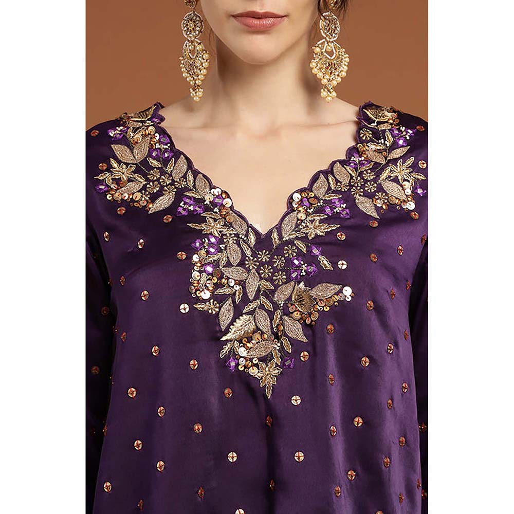 RIRASA Anant Purple Kurta And Dhoti Skirt
