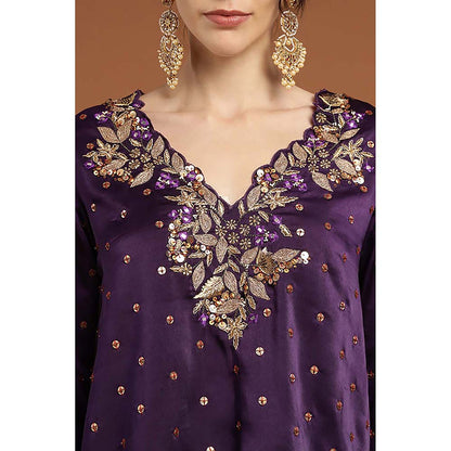 RIRASA Anant Purple Kurta And Dhoti Skirt