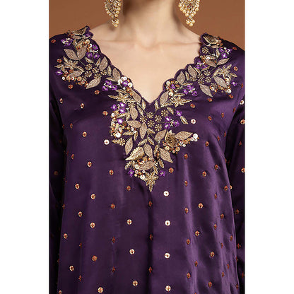RIRASA Anant Purple Kurta And Dhoti Skirt