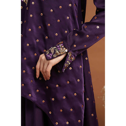 RIRASA Anant Purple Kurta And Dhoti Skirt