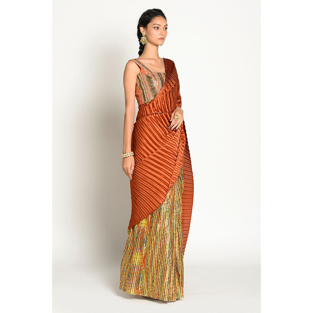 RISHI & VIBHUTI Aayat Embellished Saree without Blouse