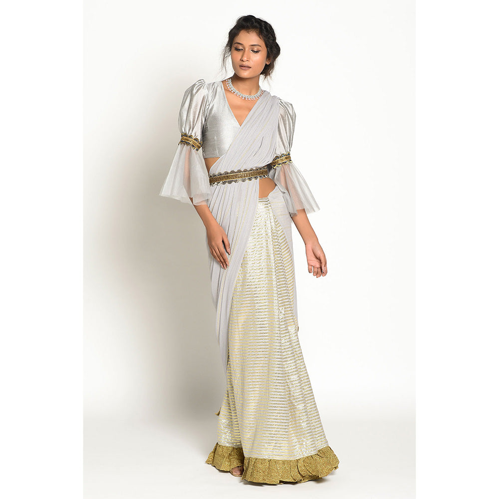 RISHI & VIBHUTI Elva Embellished Saree without Blouse