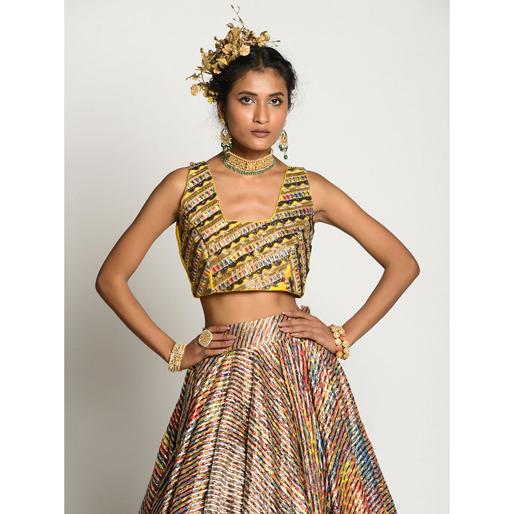 RISHI & VIBHUTI RV Specturem Skirt and Amber Blouse (Set of 2)