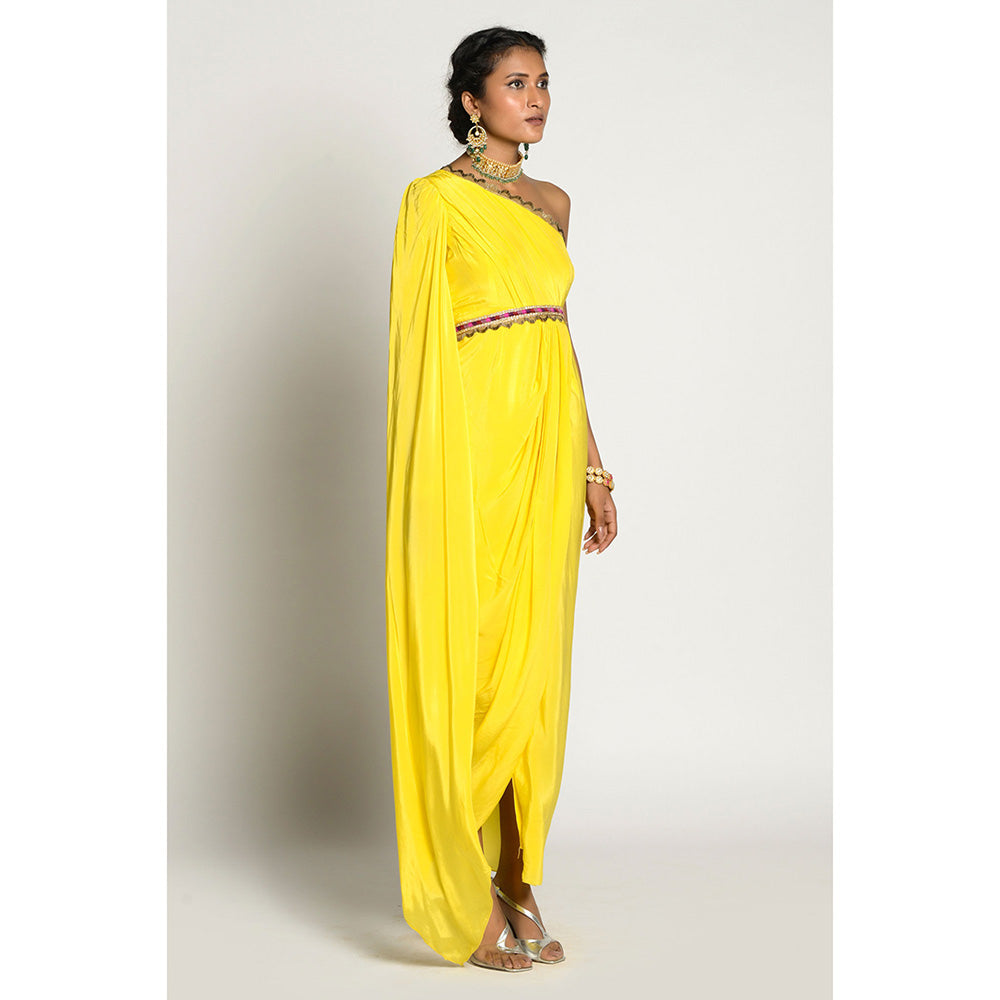 RISHI & VIBHUTI Amber Drape Dress