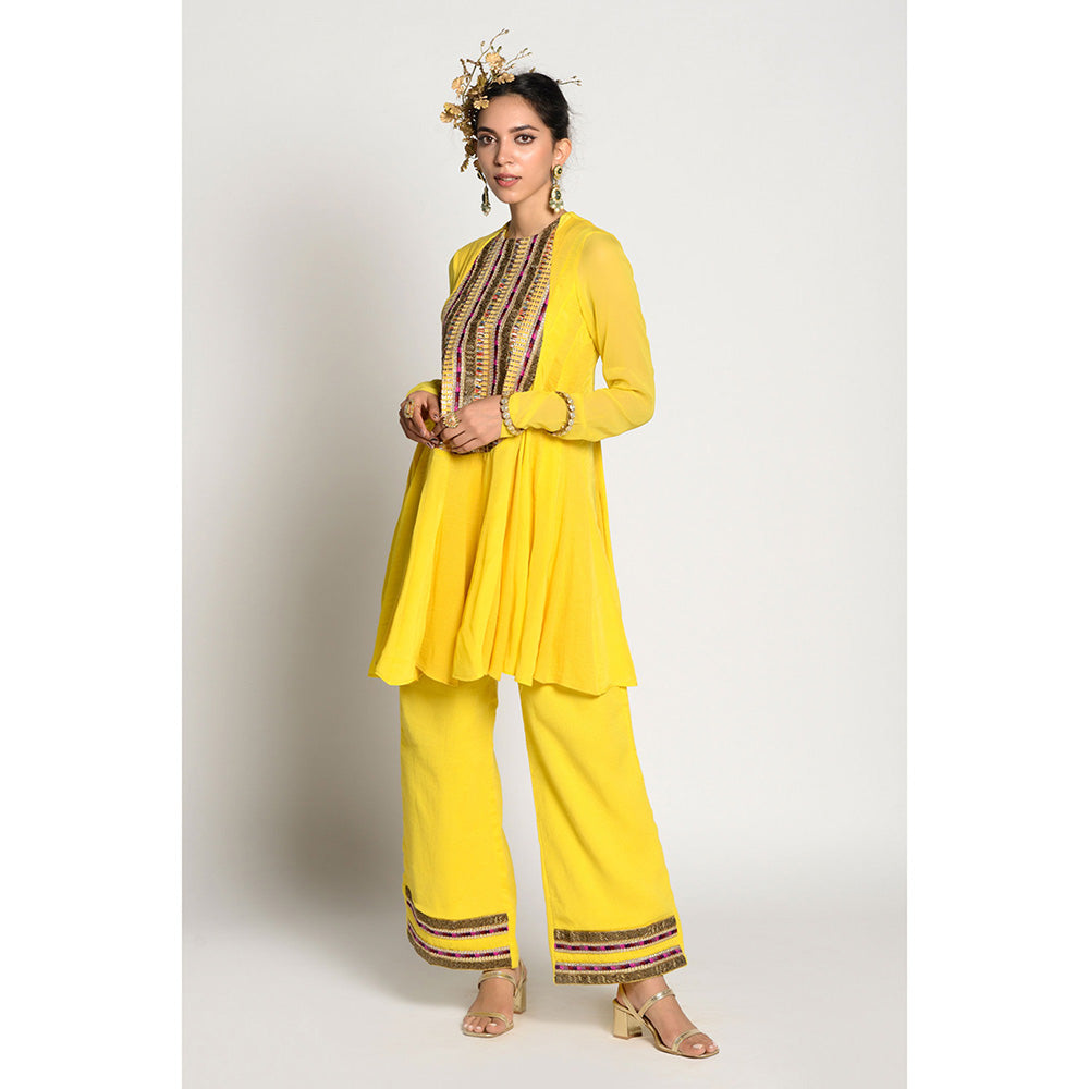 RISHI & VIBHUTI Amber Breeze Kurta with Pant (Set of 2)