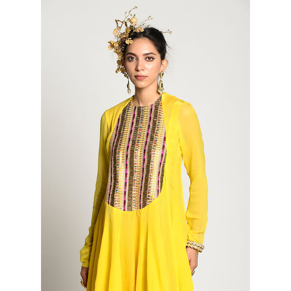 RISHI & VIBHUTI Amber Breeze Kurta with Pant (Set of 2)