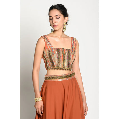 RISHI & VIBHUTI Aamya Blouse and Skirt (Set of 2)