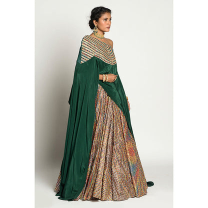 RISHI & VIBHUTI Inayat Cape Lehenga (Set of 2)