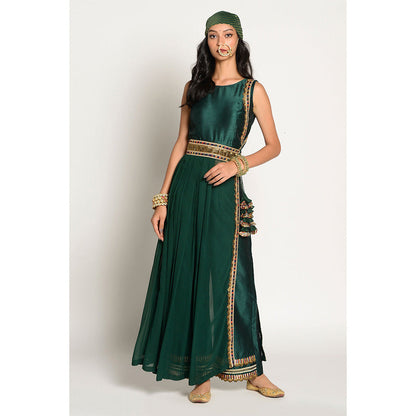 RISHI & VIBHUTI Naaz Kurta and Pant with Belt (Set of 3)